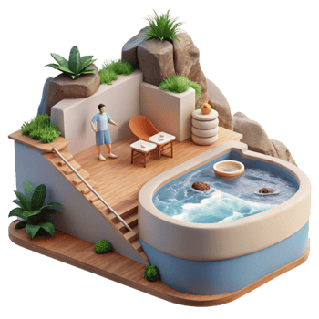 Relaxing Cliffside Poolside Escape png