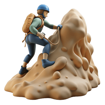 Climber Ascending Abstract Mountain png