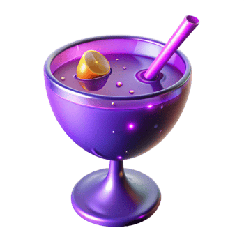 Purple Cocktail Drink in Elegant Glass png