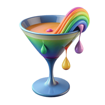 Rainbow Cocktail A Vivid, Colorful Martini png