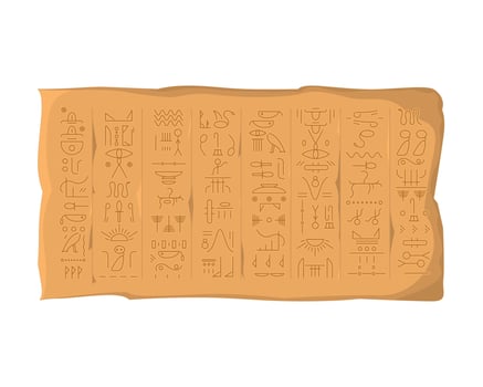 Cartoon Color Egyptian Hieroglyphs Board Concept. vector