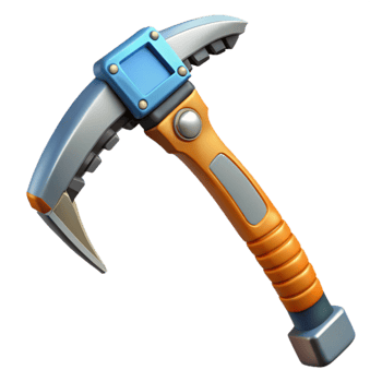 Ice Pickaxe 3D Model of Mining Tool png