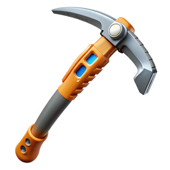 Orange and Gray Ice Pick Durable Climbing Tool png