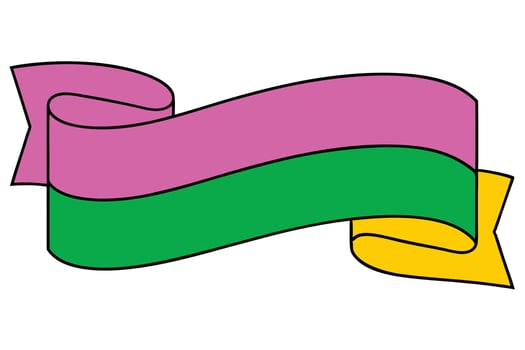 Colorful Ribbon Banner Design Pink, Green, Yellow Curving Stripes vector