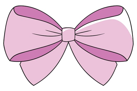 Pretty Pink Ribbon Bow, Gift Decoration, Elegant, Cute, Festive vector
