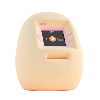 Cute Bitcoin ATM Machine 3D Render Pastel Colors png