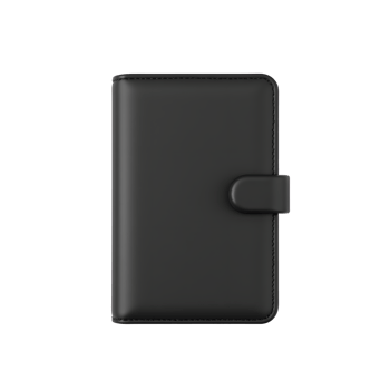 Black Leather Phone Wallet Case Mockup Design png