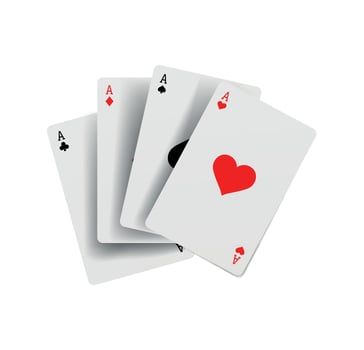 Playing poker cards for gambling. vector