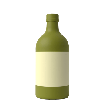 Olive Green Bottle Mockup with Blank Label for Branding png