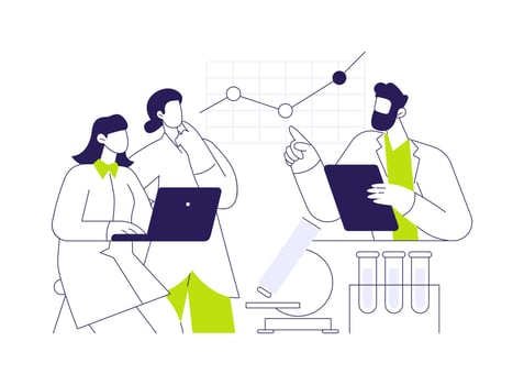 Data analysis for the scientific research abstract concept illustration. vector