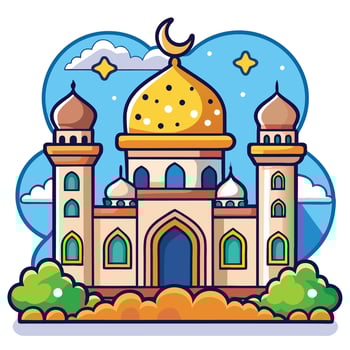 islamic mosque icon illustration vector