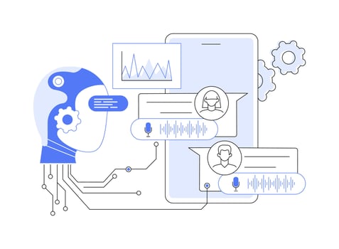 AI-Enhanced Social Media Listening abstract concept illustration. vector