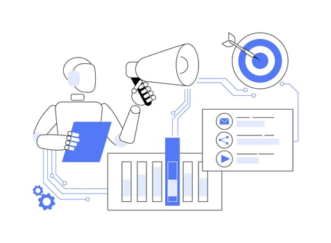 AI-Driven Behavioral Targeting abstract concept illustration. vector