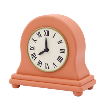 Cute Coral Mantel Clock Roman Numerals Home Decor png