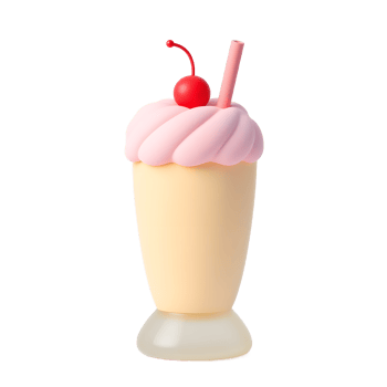 Adorable Pink Milkshake Perfume Bottle with Cherry png