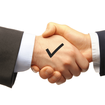 Successful partnership represented by a handshake and a check mark on a Transparent background, background a handshake with a check mark transparent png