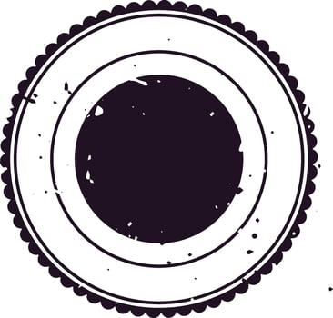 Black and white circular stamp design featuring a distressed, grunge texture. Perfect for creating vintage or retro themed projects, logos, or backgrounds with an authentic aged appearance vector