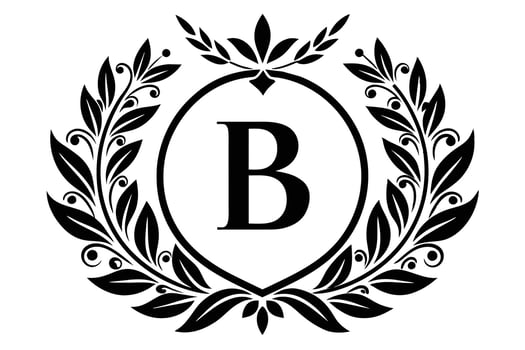 Monogram B with Ornate Laurel Wreath vector