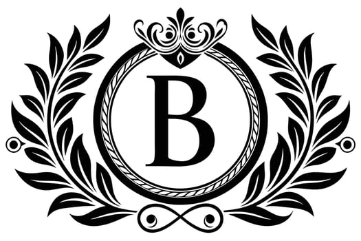 Elegant Monogram B with Ornate Laurel Wreath vector