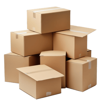 Stack of cardboard boxes isolated on a Transparent background for storage or shipping purposes, Stack cardboard boxes isolated on png
