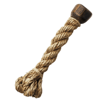 Rustic rope twist with handled wooden tool for crafting and DIY projects in a cozy workshop setting, Rustic Rope Twist with Handled Wooden Tool, Transparent background png