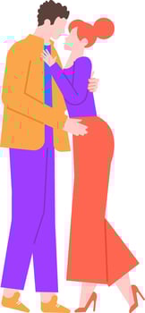 Romantic couple tenderly embracing, sharing a deep connection filled with love and affection during a sweet, intimate moment that highlights their passion and closeness vector
