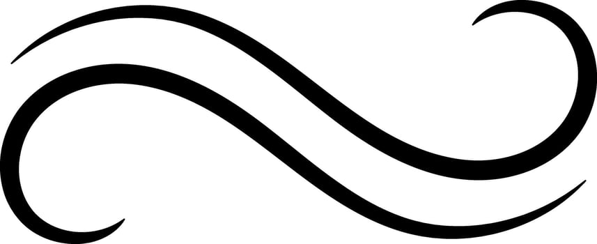 Two elegant black lines are swirling together, creating an infinity symbol against a clean white backdrop, representing limitless possibilities and continuity vector