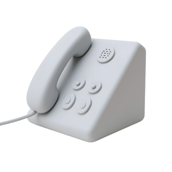Simple Gray Desk Phone 3D Model for Design Projects png