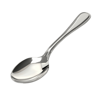 Spoon cup isolated on a Transparent background showcasing a sleek and shiny design, Spoon cupisolated on background png