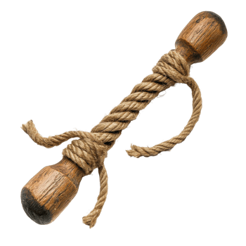 Rustic rope twist tool with wooden handles displayed on a clean Transparent background for crafting or decor, Rustic Rope Twist with Handled Wooden Tool, background png
