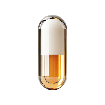 Nourishing vitamin serum capsule for skincare benefits isolated on Transparent background, vitamin serum capsule for nourishment isolated on png