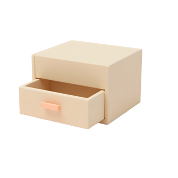 Open Beige Drawer Modern Minimalist Box png