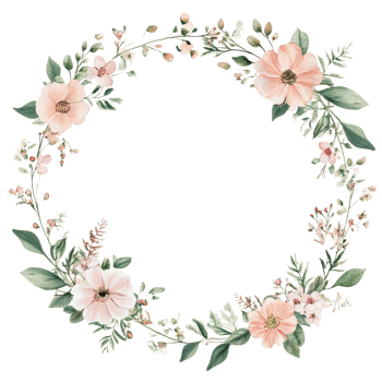 Delicate wedding circle frame with soft colors and floral accents for elegant celebrations, wedding circle frame, delicate colors, offering a romantic and stylish backdrop. isolated, Transparent png