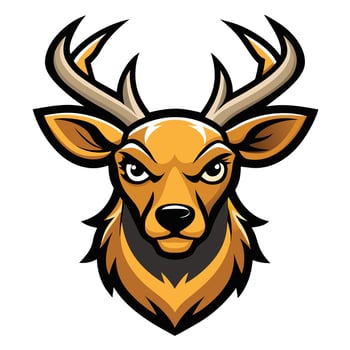 Golden Deer Head Mascot for Prestige and Luxury Brands vector