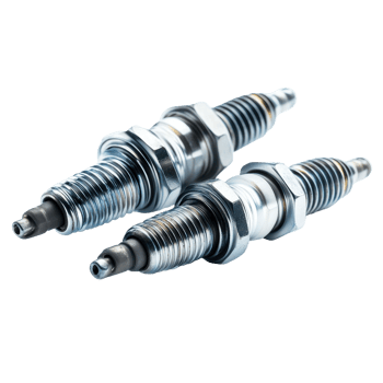 Detailed view of spark plugs against a Transparent background showcasing their essential features and design, spark plugs, background png