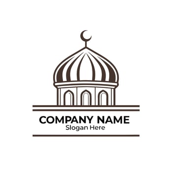 islamic mosque logo illustration on a white background vector
