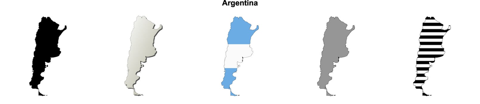 Argentina outline map set vector