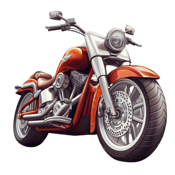 Retro Red Motorcycle with Chrome Detail png