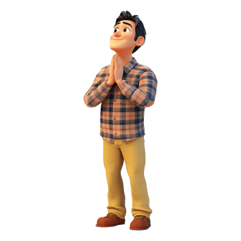 A man in a plaid shirt and brown pants png