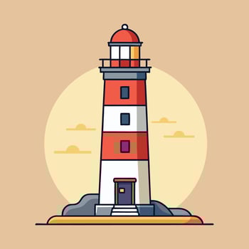 Lighthouse Cartoon Icon Building Outdoor Icon Illustration vector