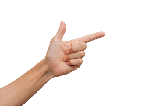 Close Up of Hand Gesture Pointing with Index Finger Transparent Background, Generated with AI png