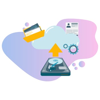 upload data from hard disk, cyber security technology illustration vector