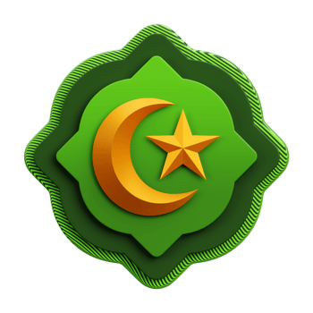 The green and gold islamic symbol png