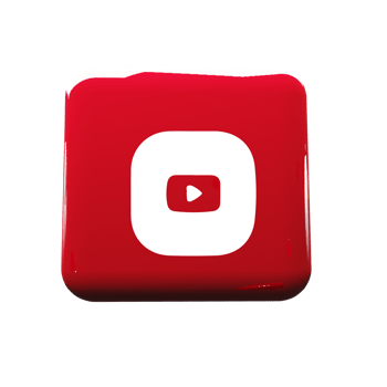 Youtube logo on a red square button png