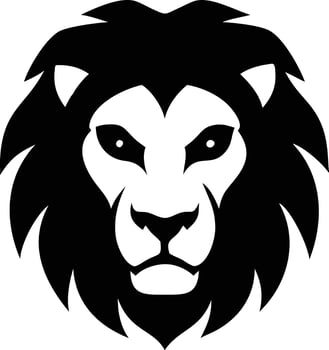 Roaring Lion Head Silhouette for Digital Prints vector
