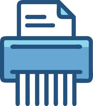 Paper Shredder Icon for Secure Document Disposal and Privacy Protection vector
