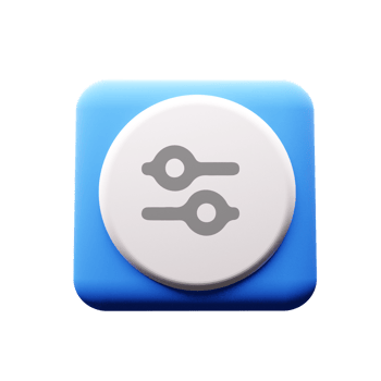 A blue button with two circles on it png