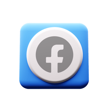 Facebook icon on a blue square button flat png