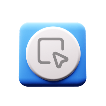 A blue button with a white arrow on it png