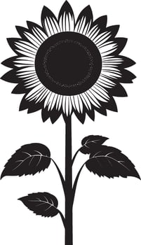 Sunflower symbol in black style vector